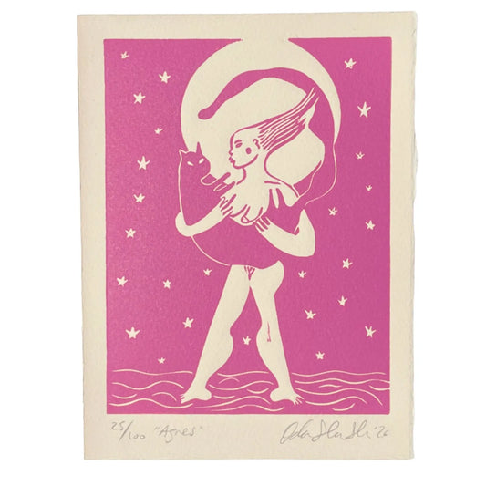 "Agnes" Linocut Print