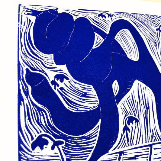 "Twisted" Linocut Print
