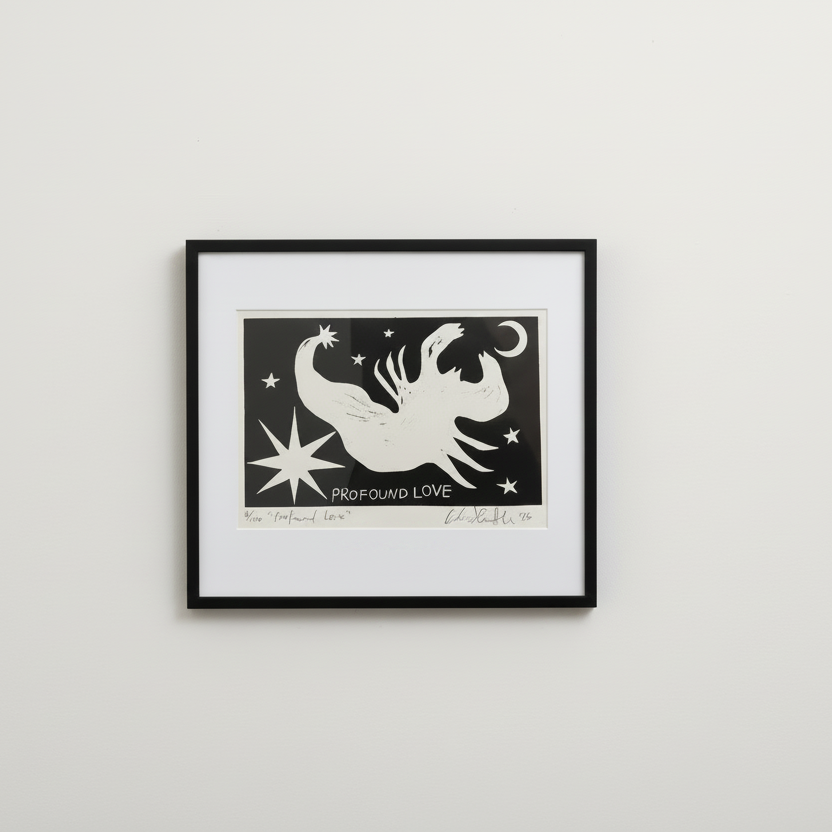 "Profound Love" linocut print