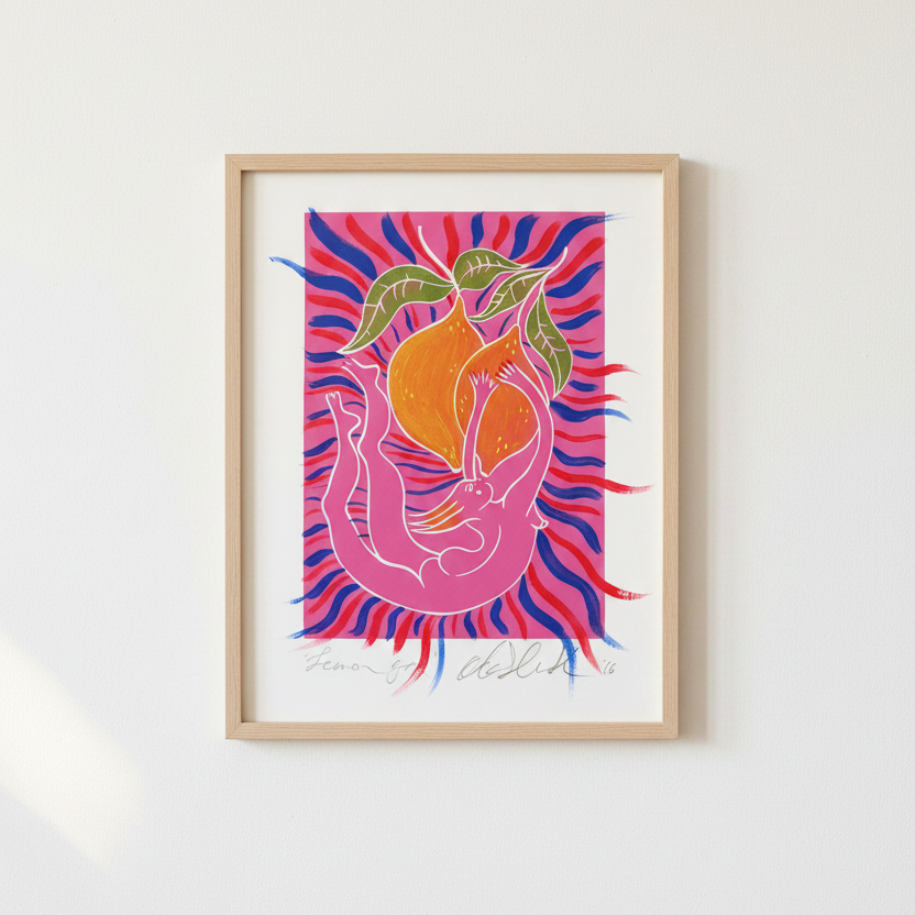 Lemon Gal original painted print (2)