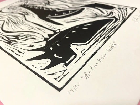 "Ain´t no basic bitch" Linocut Print