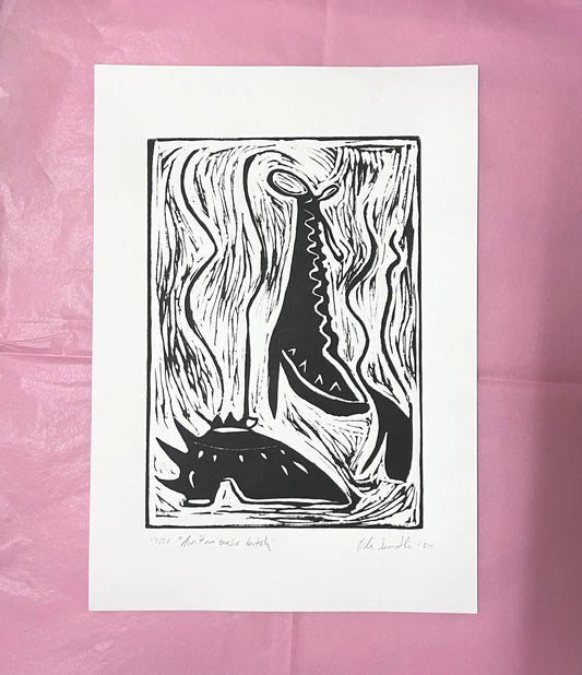 "Ain´t no basic bitch" Linocut Print