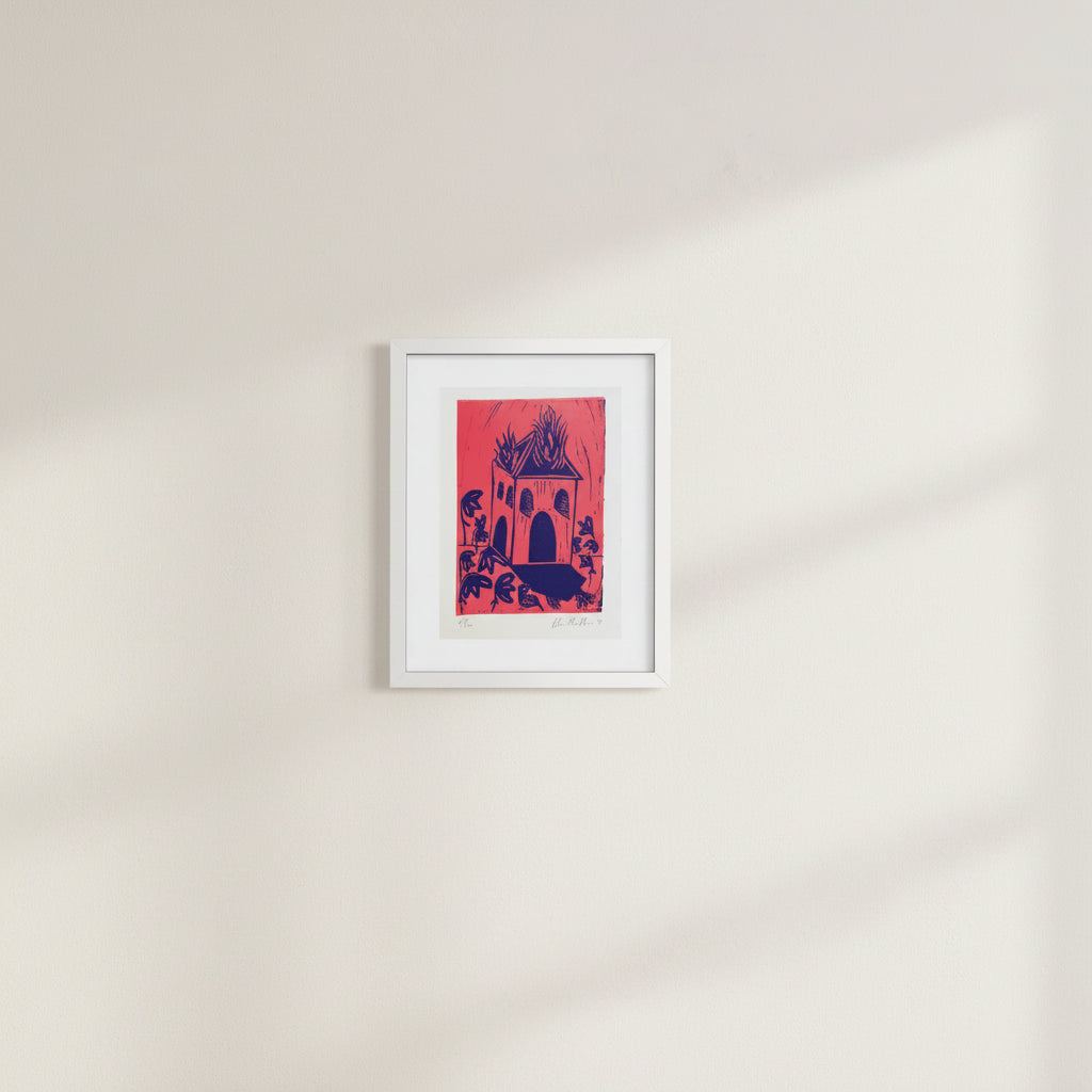 "Burning House" Linocut Print