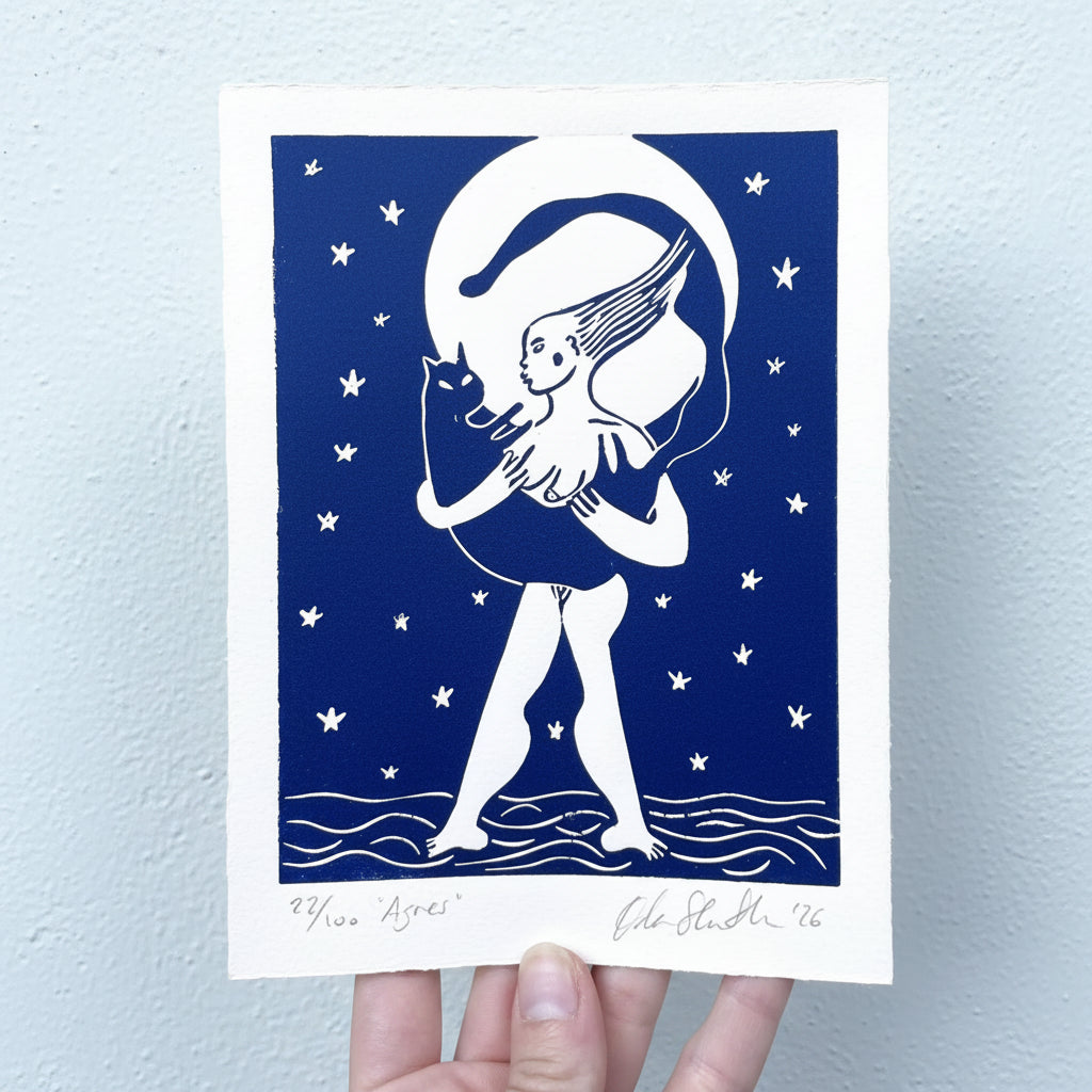 "Agnes" Linocut Print