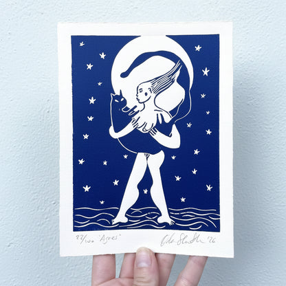 "Agnes" Linocut Print