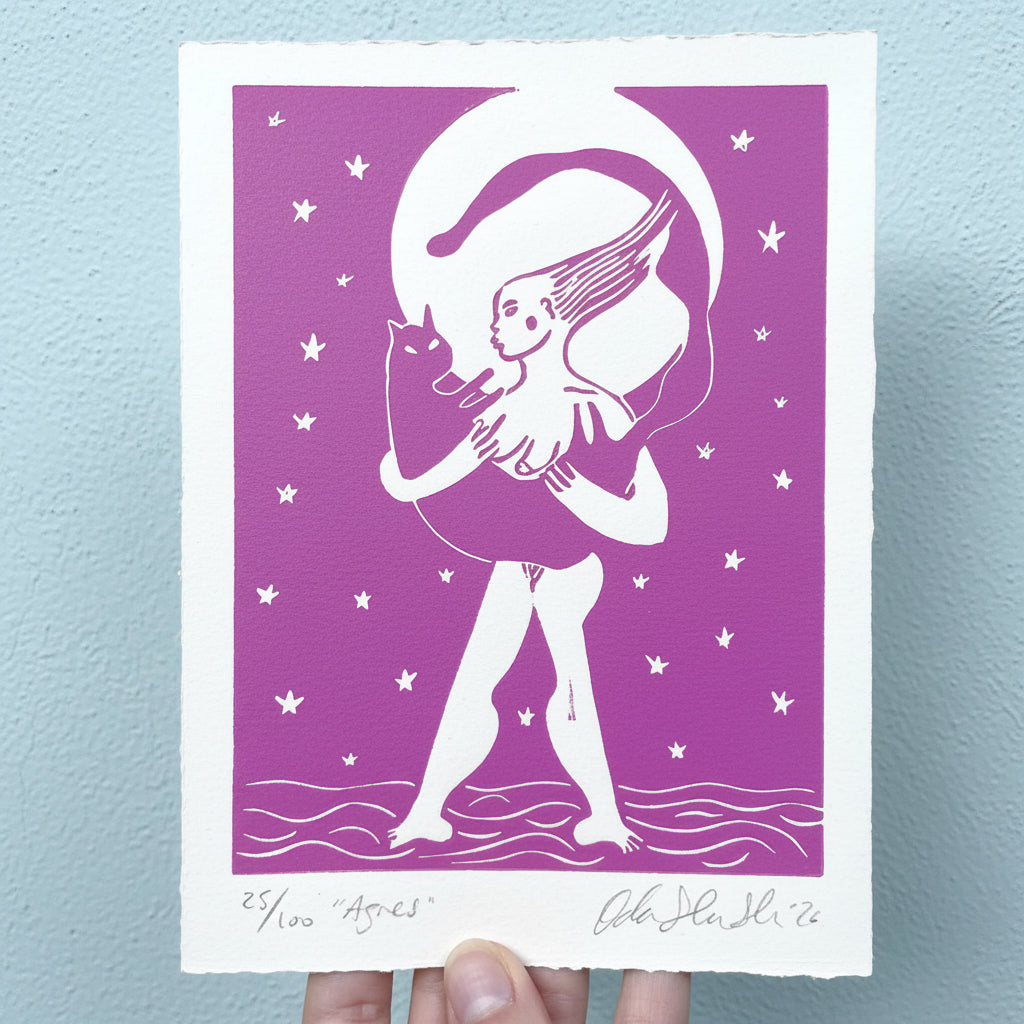 "Agnes" Linocut Print