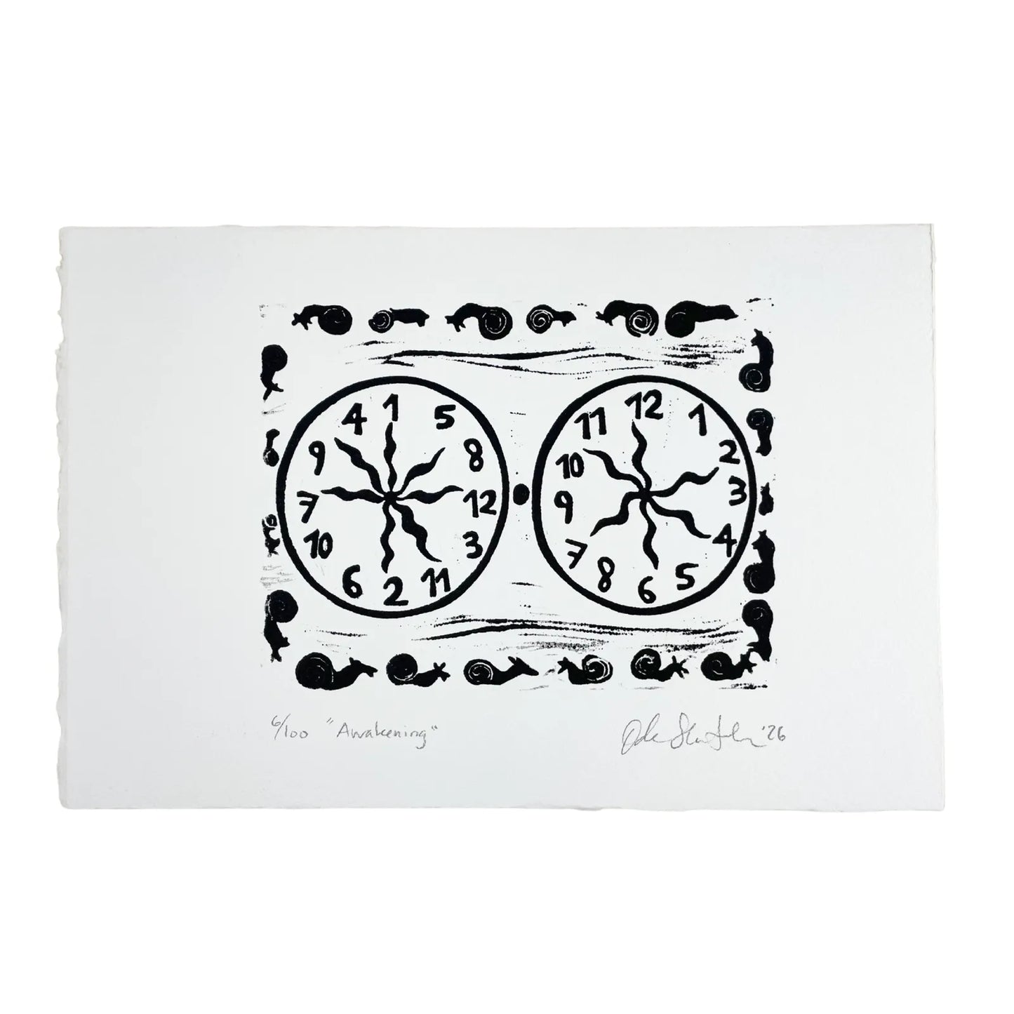 "Awakening" Linocut Print