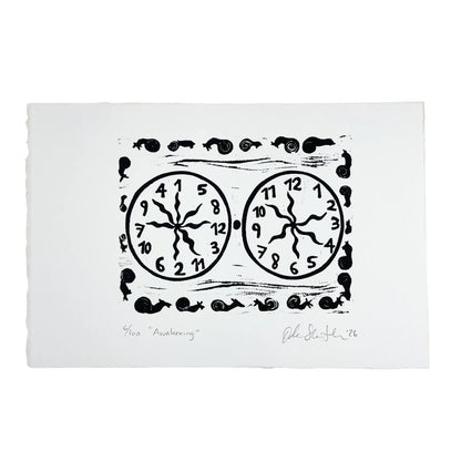 "Awakening" Linocut Print