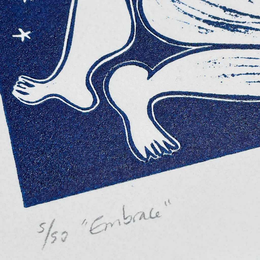 "Embrace" Linocut Print