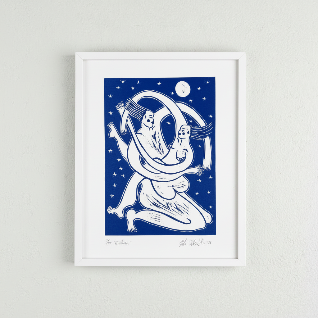 "Embrace" Linocut Print