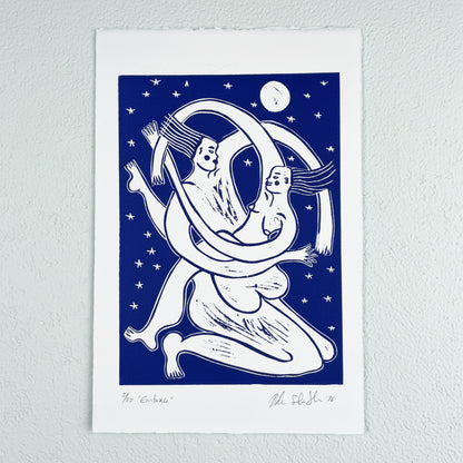 "Embrace" Linocut Print