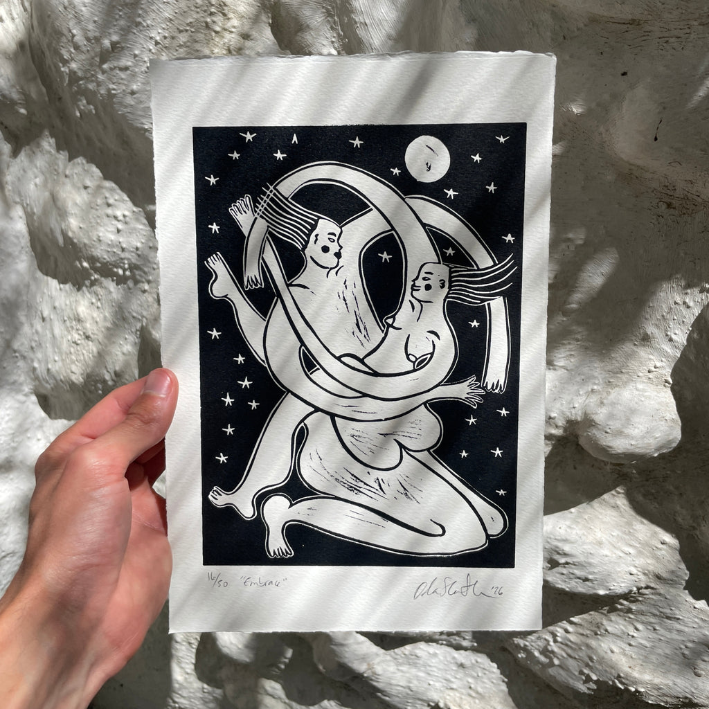"Embrace" Linocut Print