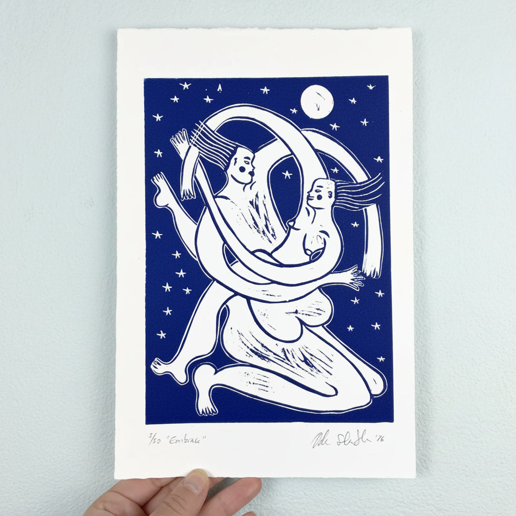 "Embrace" Linocut Print