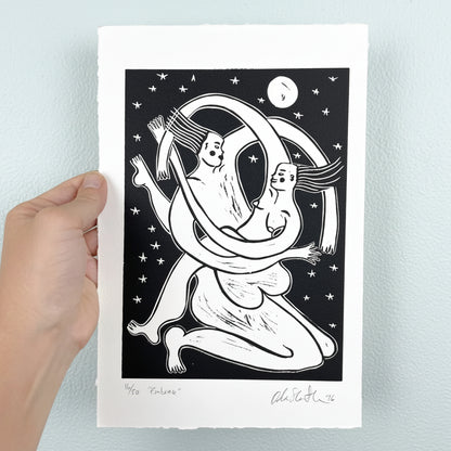 "Embrace" Linocut Print