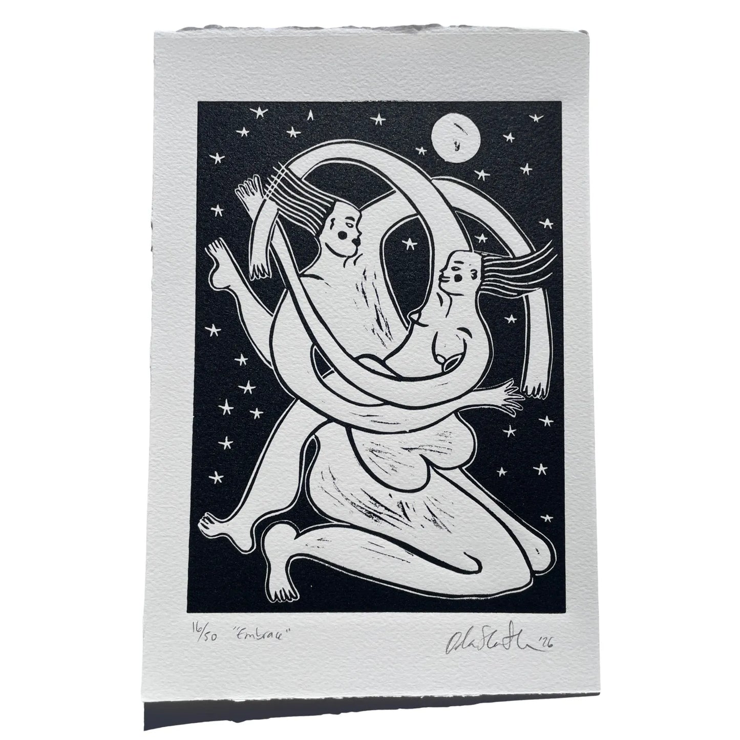 "Embrace" Linocut Print