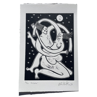 "Embrace" Linocut Print