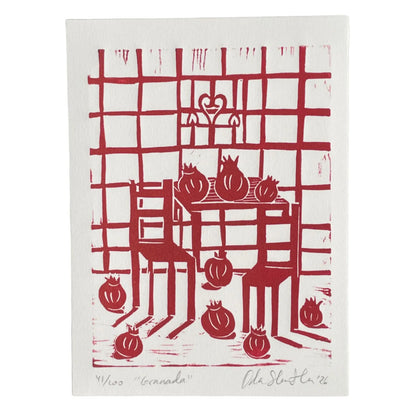 "Granadas" Linocut Print
