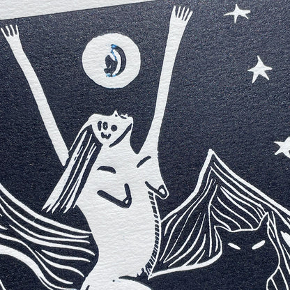 "Instinct Connection" Linocut Print