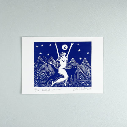 "Instinct Connection" Linocut Print