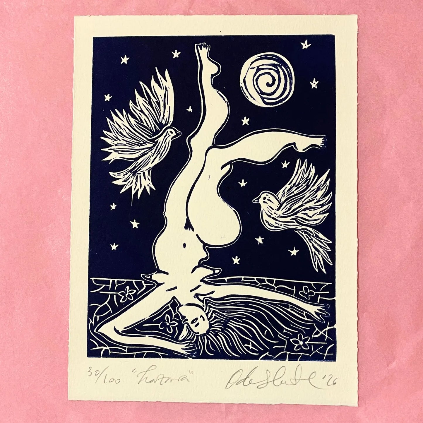 "Lazara" Linocut Print