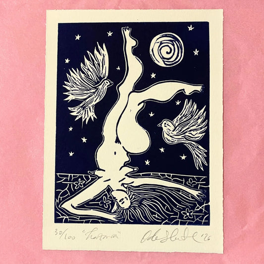 "Lazara" Linocut Print