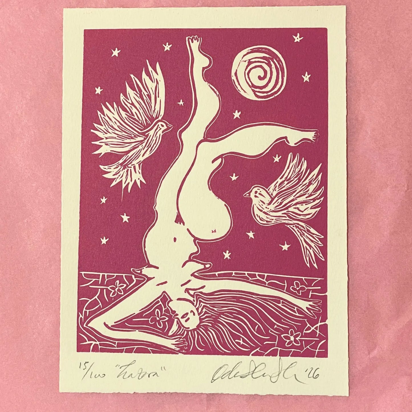 "Lazara" Linocut Print