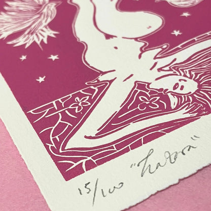 "Lazara" Linocut Print