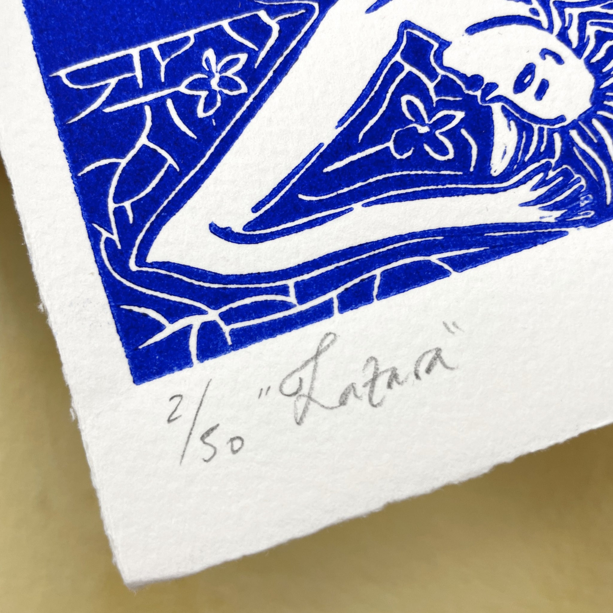 "Lazara" Linocut Print