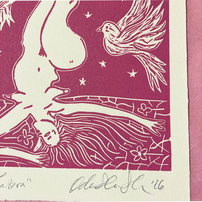 "Lazara" Linocut Print