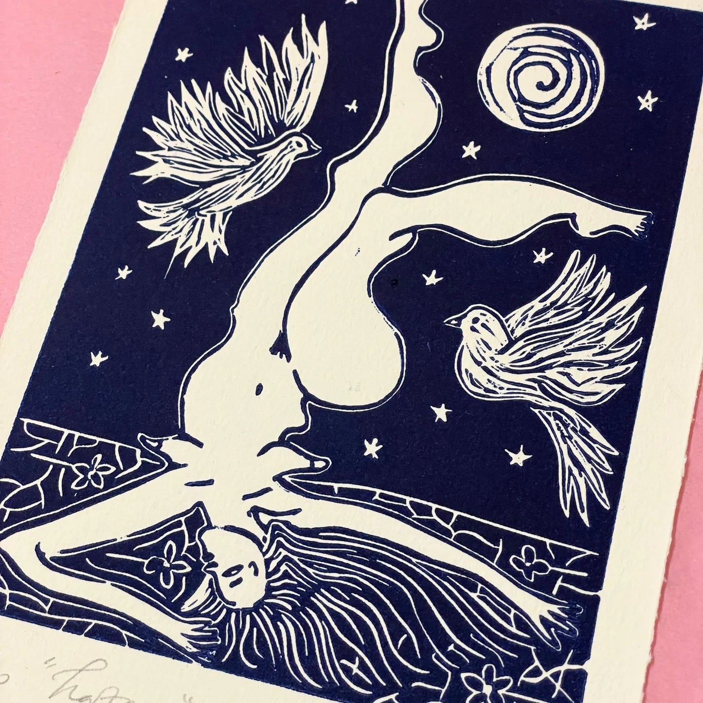 "Lazara" Linocut Print