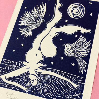 "Lazara" Linocut Print