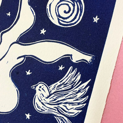 "Lazara" Linocut Print