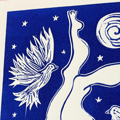 "Lazara" Linocut Print