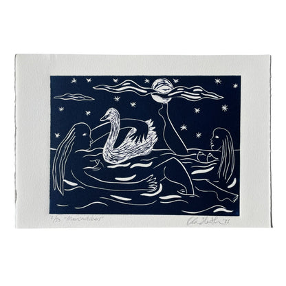 "Moonsnatchers" Linocut Print