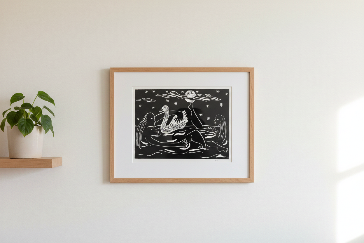 "Moonsnatchers" Linocut Print