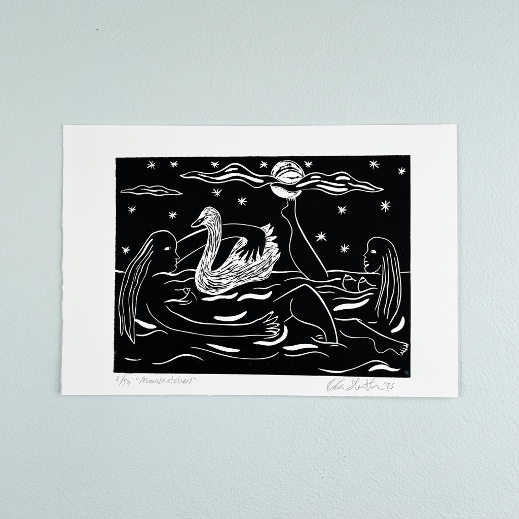 "Moonsnatchers" Linocut Print