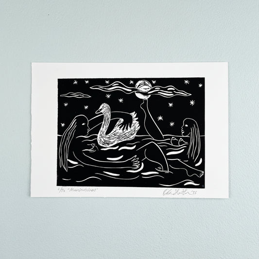 "Moonsnatchers" Linocut Print