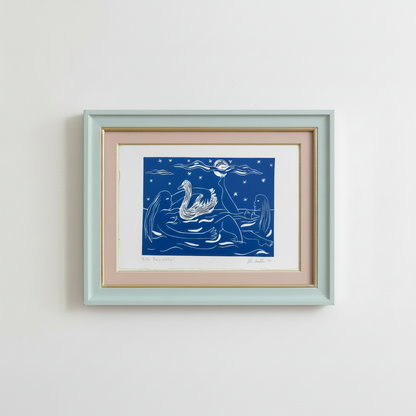 "Moonsnatchers" Linocut Print