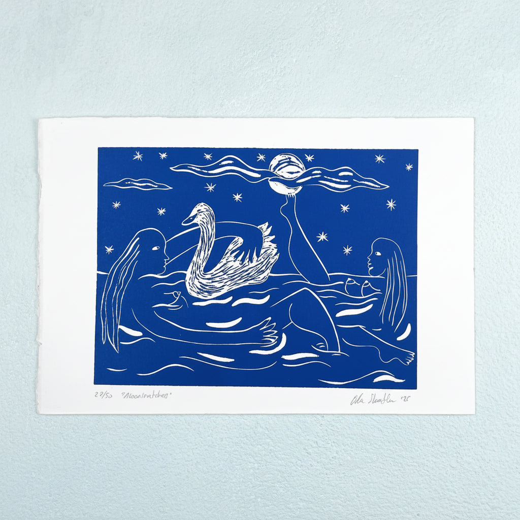 "Moonsnatchers" Linocut Print
