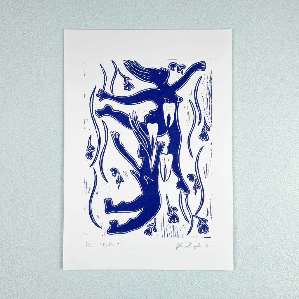 "Teeth II" Linocut Print