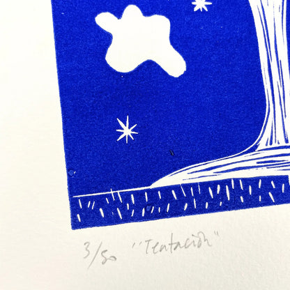 "Tentación" Linocut Print