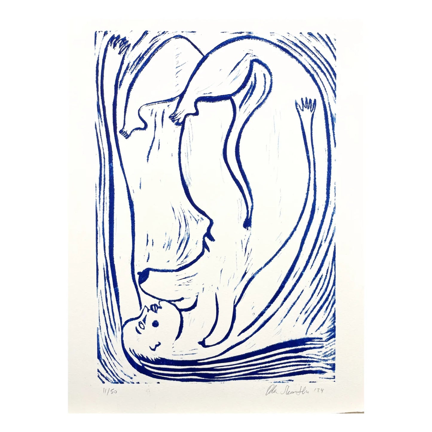 "Trapped in the Format" Linocut Print
