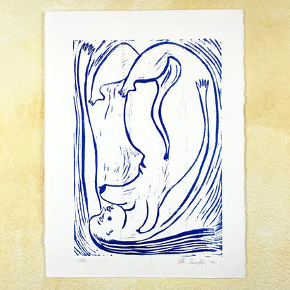 "Trapped in the Format" Linocut Print