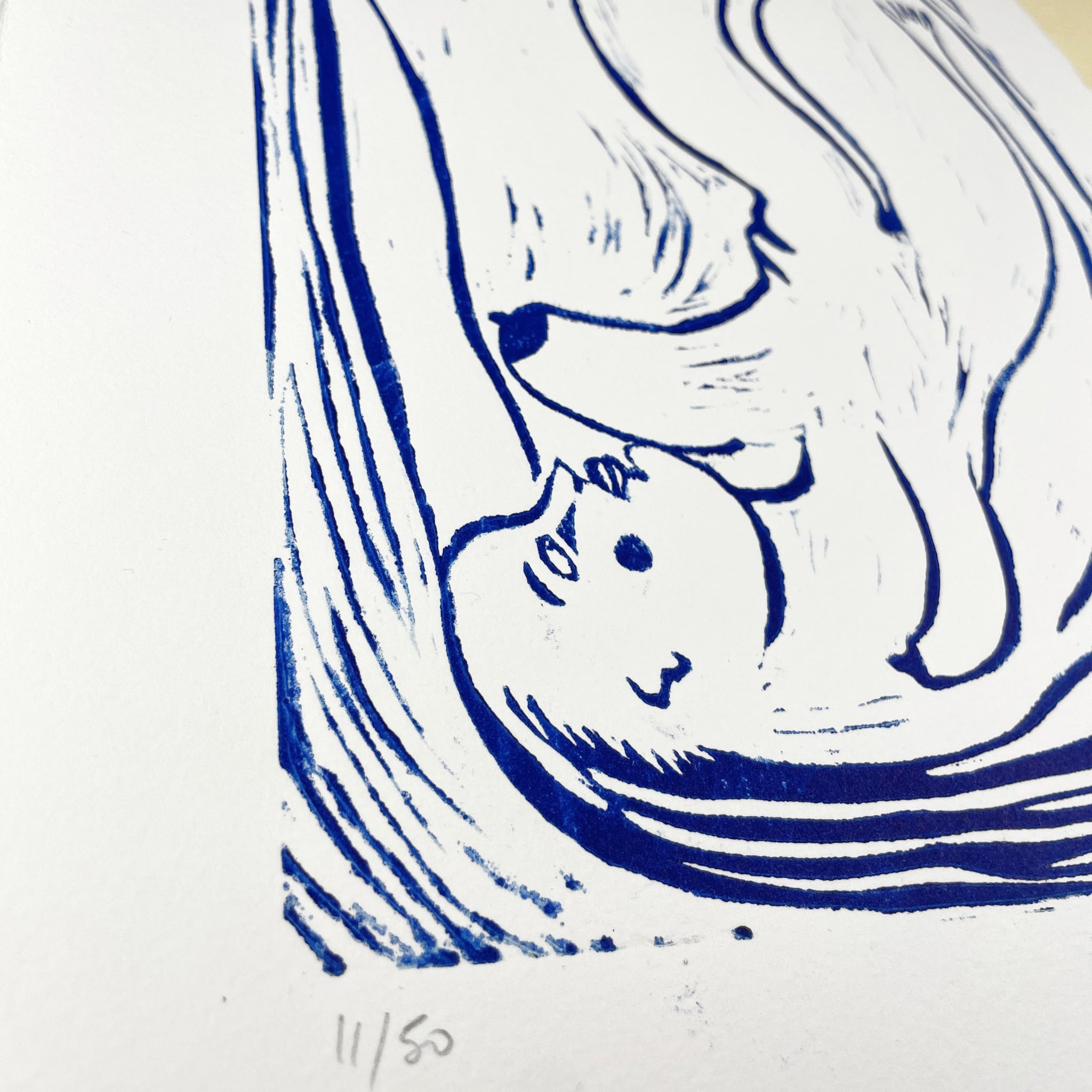 "Trapped in the Format" Linocut Print
