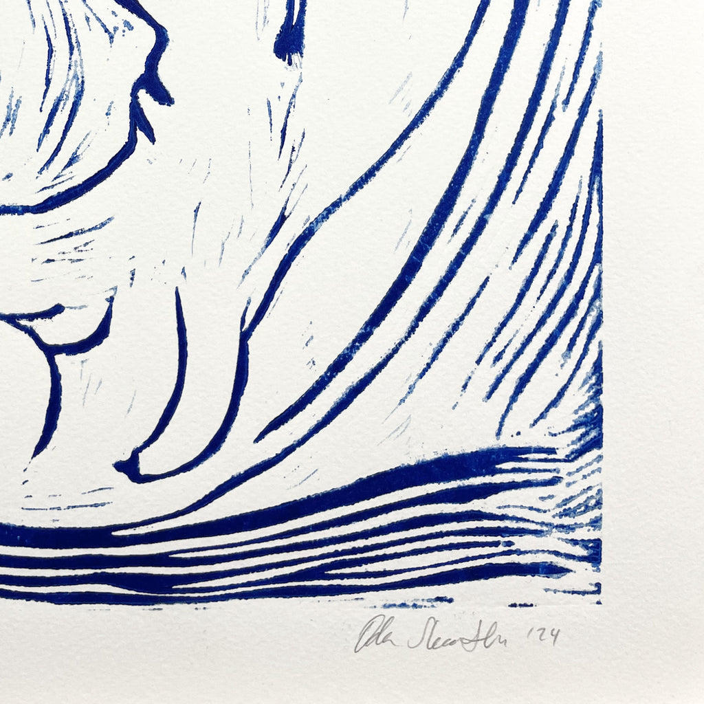 "Trapped in the Format" Linocut Print