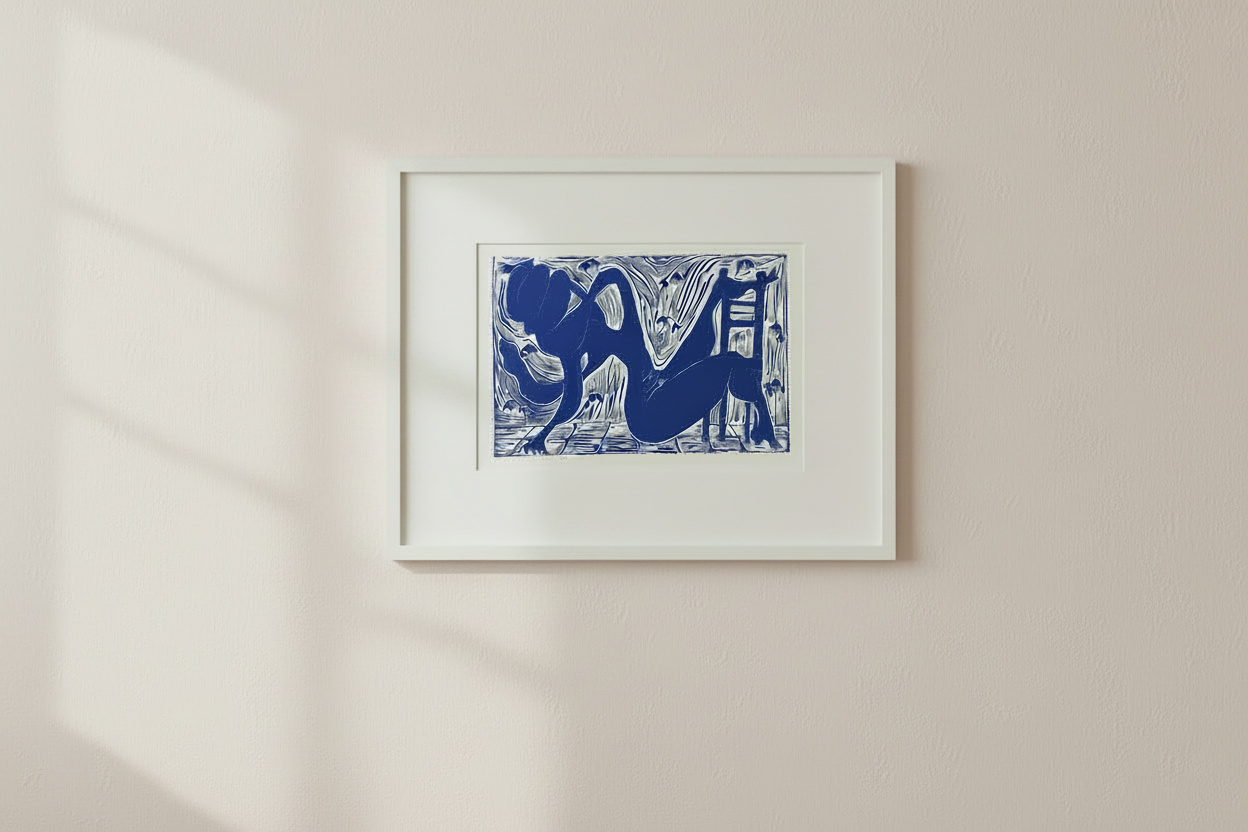 "Twisted" Linocut Print
