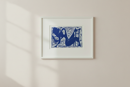 "Twisted" Linocut Print
