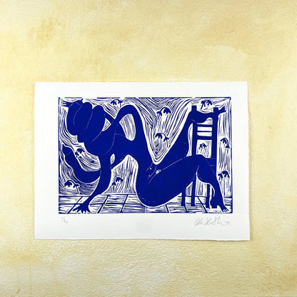 "Twisted" Linocut Print