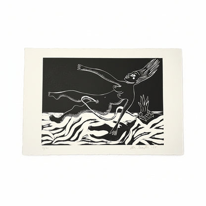 "Tiny Tears" linocut print