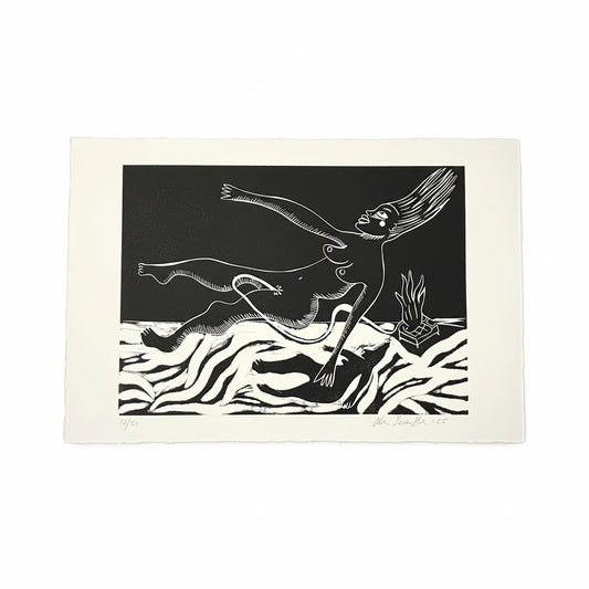 "Tiny Tears" linocut print